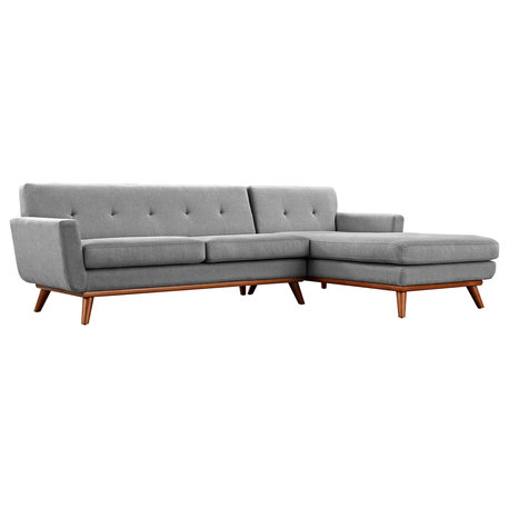 Engage Right-Facing Upholstered Fabric Sectional Sofa, Expectation Gray