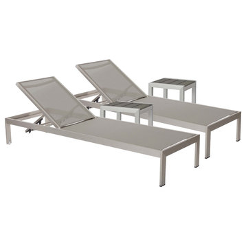 2 Sally Lounger and 2 Side Table, Gray
