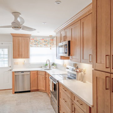 Calacatta Valentin and Waypoint Maple Rye Kitchen Remodel