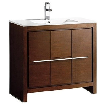 Fresca Allier 36" Modern Bathroom Cabinet With Sink, Wenge Brown