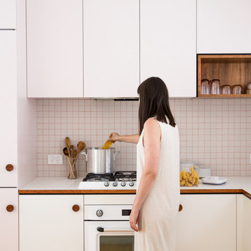 Pretty in Pink Mid Century Inspired Kitchen