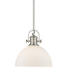 Hines 1-Light Pendant, Pewter, Opal Glass