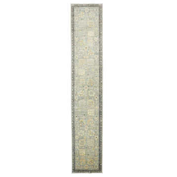 Oriental Rug Arijana Design 13'8"x2'7" Hand Knotted Carpet