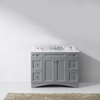 Elise 48" Single Bath Vanity in Gray with Marble Top and Round Sink