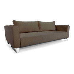 "Innovation" Cassius Sleek Dark Khaki Sofa Bed / Chrome Legs - Sofas