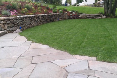 N.E. fieldstone and casual country patio setting