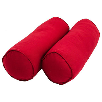 20"x8" Solid Twill Bolster Pillows, Red