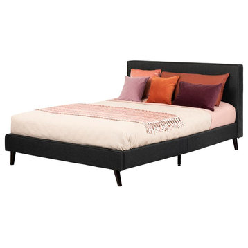 Sazena Upholstered Complete Bed, Charcoal Gray