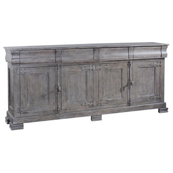 Sideboard Philippe Weathered Gray French Style Cremone Hardware 4