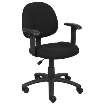 Boss Black Deluxe Posture Chair With Adjustable Arms