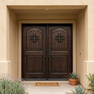 Craftsman Wood Double Front Door with Rustic Character