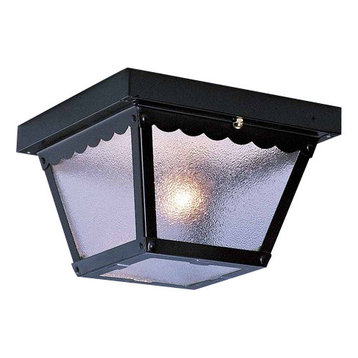 Volume Lighting V7231 1 Light Flush Mount Outdoor Ceiling Fixture - Black