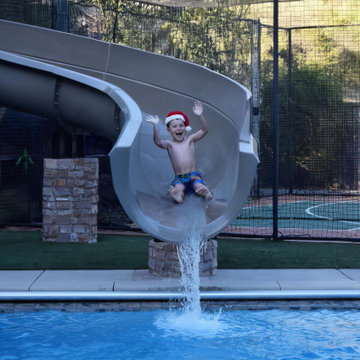 100' foot long family owned waterslide. Alamo, CA