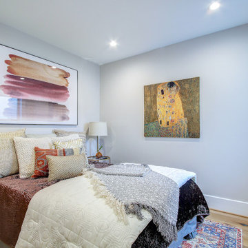 Basement remodel with bedroom space, closet space, living area, Irving