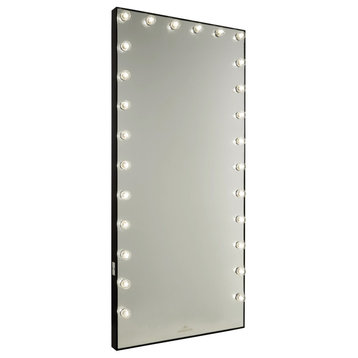Hollywood Glow Full Length Pro Vanity Mirror, Pro Black, Frosted Led