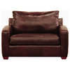 Boulder Leather Chair Sleeper Sofa in Chesterfield Merlot, Chesterfield Merlot,