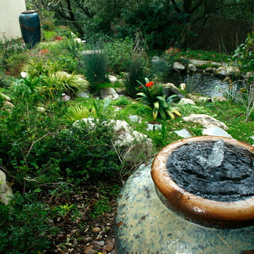 Stream With Bubbling Urn Fountains