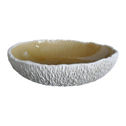 Element Clay Studio - Geode Serving Bowl, Amber - Serving And Salad Bowls