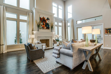 Transitional living room in Dallas.