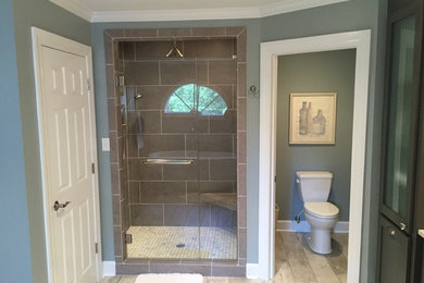 Inspiration for a transitional bathroom remodel in Other