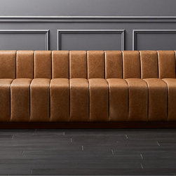 Forte Channeled Saddle Leather Sofa | CB2 - Baby And Kids