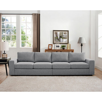 Jules 4 Seater Sofa, Light Gray Linen