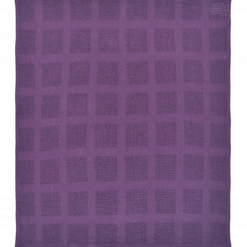 Purple Woven Cotton Solid Color Throw Blanket