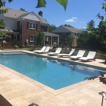 Classic Pool with Gas Fire Pit and Outdoor Kitchen
