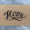 Hand Painted Simple and Sweet "Home" Doormat, Black Soul