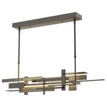 Hubbardton Forge - Planar Large LED Pendant, Oil Rubbed Bronze Finish - Influenced by Frank Lloyd Wright's visionary Fallingwater home from the 1930s, our horizontal Planar LED Pendant delivers clean, modern, gravity-defying lines that are sure to enhance high-end dining and living room designs. Handcrafted using steel at our Vermont forge.