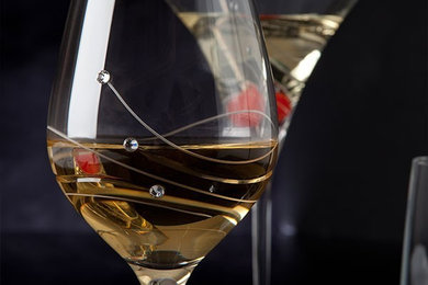 Dartington Glitz Swarovski Elements Red / White / Rose Wine Glasses - 225mm - 33