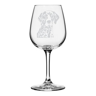 Personalized German Short Haired Pointer Pet Dog Etched Wine Glass 12.75oz 