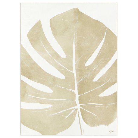 Neutral Tropico No. I Leaf Art Area Rug, 7.5'x10.3'