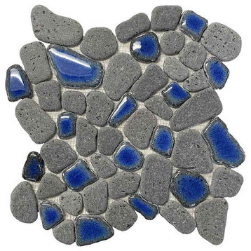 Pele Glazed Pebble Blend Series Royal Ocean Mosaic Stone Tile for Floors Wal