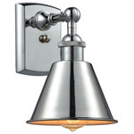 Innovations Lighting - 1-Light Dimmable LED Smithfield 7" Sconce, Polished Chrome - A truly dynamic fixture, the Ballston fits seamlessly amidst most decor styles. Its sleek design and vast offering of finishes and shade options makes the Ballston an easy choice for all homes.