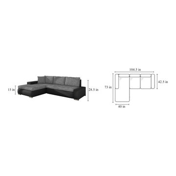 European sectional sleeper sofa DANTE