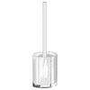 Oval Toilet Brush Holder With Crystals, Silver