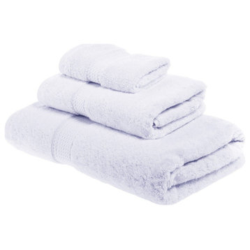 3 Piece Solid Quick Drying Face Hand Towel Set, White