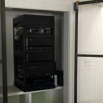 Hidden Equipment rack for home automation and home audio video distribution