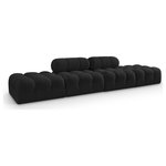 Meridian Furniture - Ames Boucle Fabric Modular Sofa, Black, 4-Piece: 2 Armless Chair, 2 Ottoman - Introduce a touch of modern sophistication to your living area with the exquisite Ames Boucle Fabric Sectional. With plush black boucle fabric and unique design, it will elevate the visual appeal of your living space. This elegant and captivating sectional can be mixed and matched with other pieces from the collection to create an endless array of stunning looks. So, get ready to transform your living area into an inviting and stylish haven with the Ames Boucle Fabric Sectional.