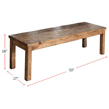 Rustic Pine Wooden Seating Bench