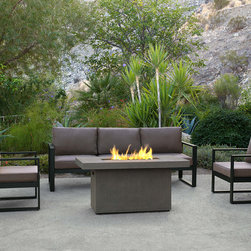 Ventura - Rectangle Fire Table in Glacier Gray - Fire Pits