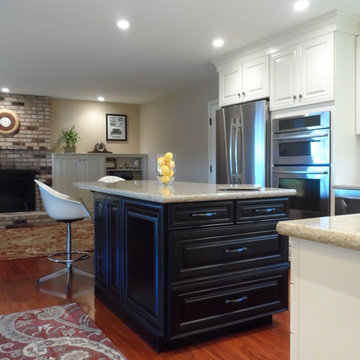 Pinole ranch kitchen, buffet, fireplace.