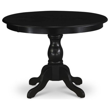 Atlin Designs Wood Dining Table with Pedestal Legs in Black