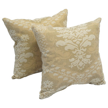 17" Jacquard Throw Pillows With Inserts, Set of 2, King Louis
