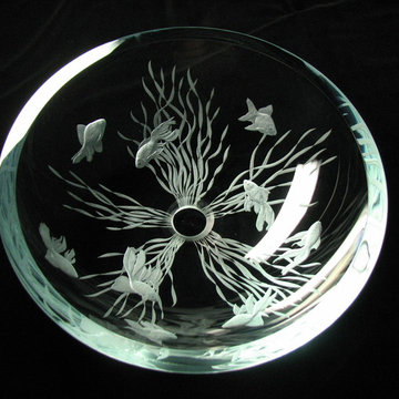 engraved goldfish sink