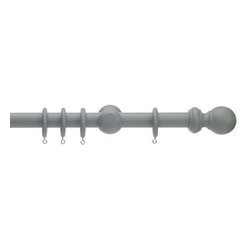 Pale Slate pole, with Classic ball finial - Curtain Poles