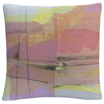 Pitch 1' Colorful Shapes Line Composition By Anthony Sikich Decorative Pillow