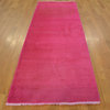 3'x8' Runner Hand Knotted Oriental Rug Overdyed Pink Gabbeh 100% Wool R20011
