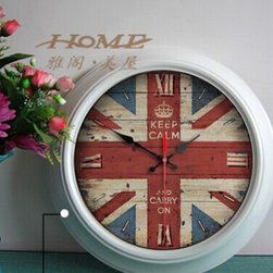 15"H Retro Mediterranean Style Metal Wall Clock - YGMW(BOLI058MZW) - Wall Clocks